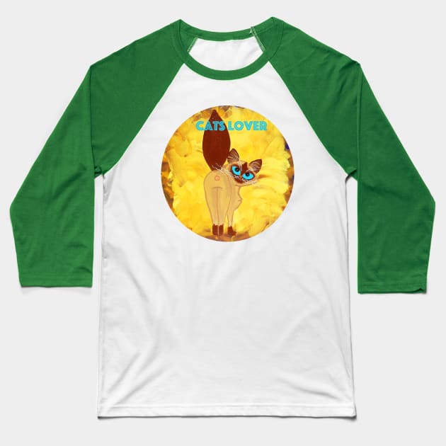 Cats Lover Baseball T-Shirt by Polette Color